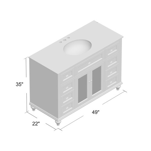 Gracie Oaks Evelyn 49'' Single Bathroom Vanity with Marble Top